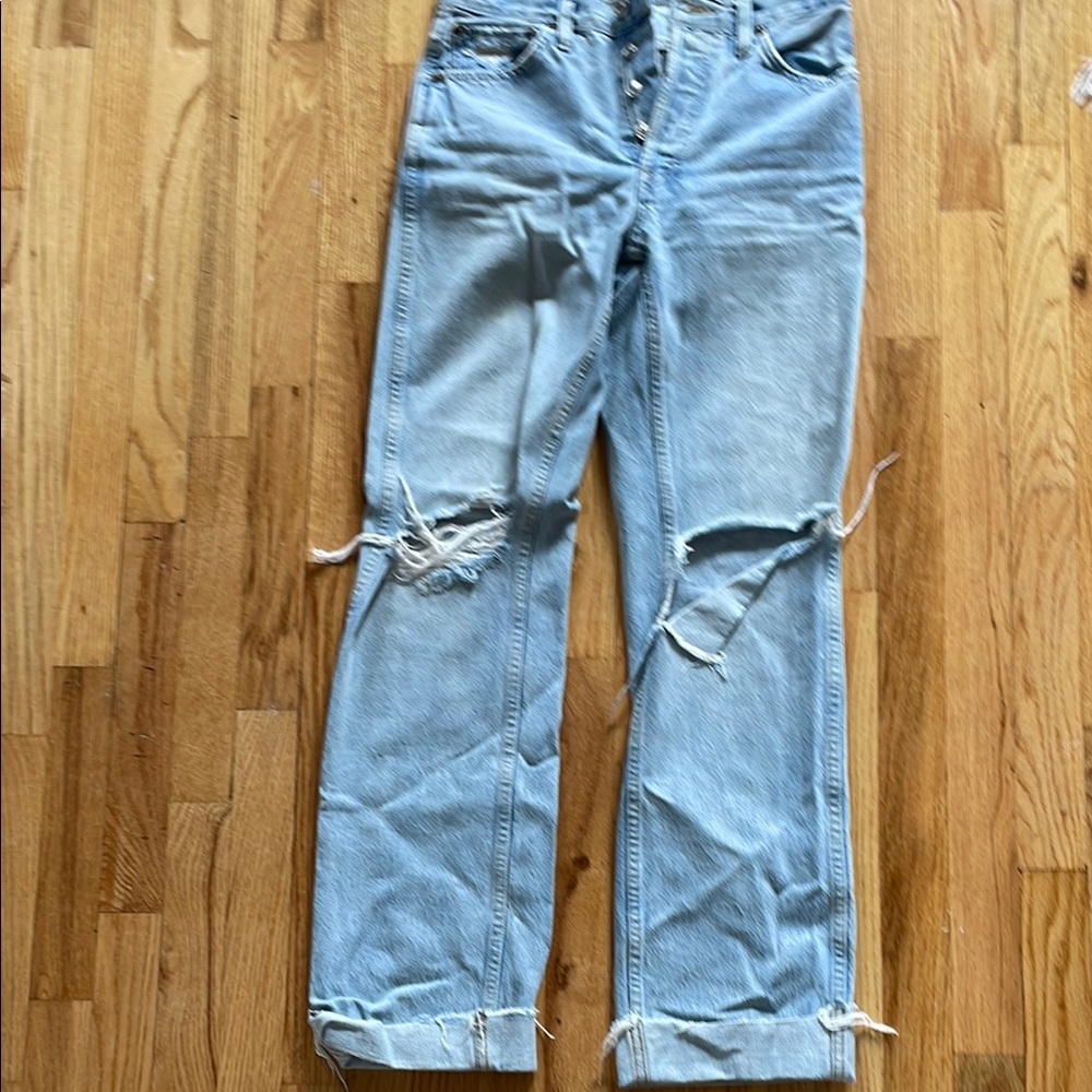 Light Blue Distressed Women's Jeans